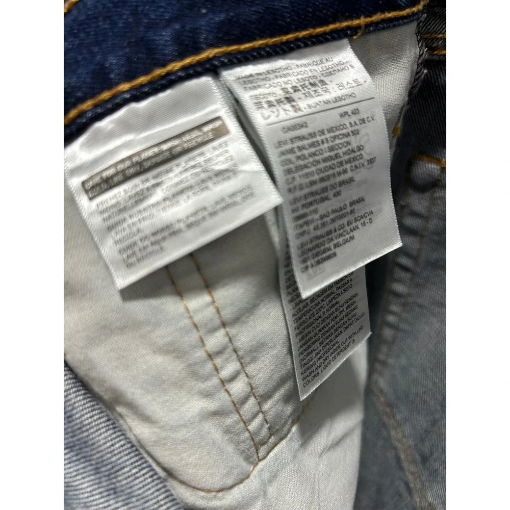Levis 505 Regular Fit Straight Leg Blue Denim Jeans Mens 40x29 Medium Wash